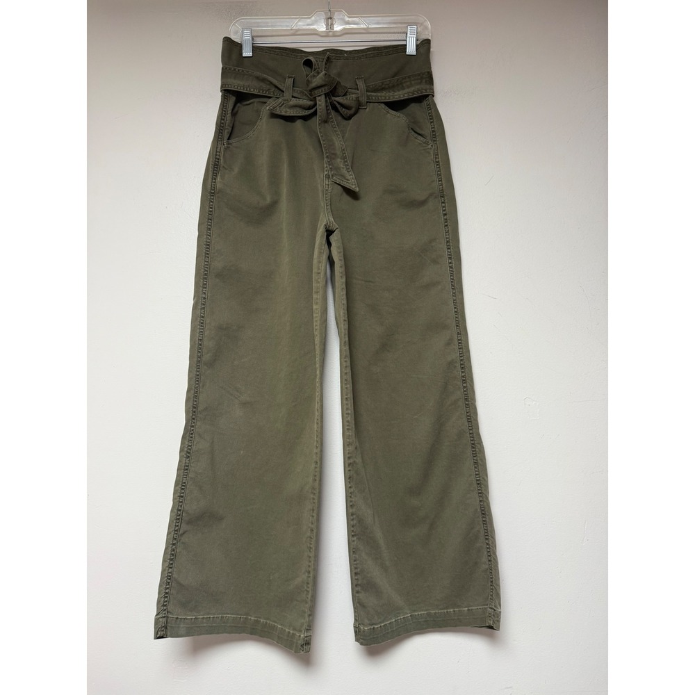 Citizens of Humanity Wide Leg Pants Women 26 Olive Green Excellent Tie Waist
